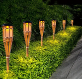 Solar Bamboo Torches Outdoor Torch for Garden Patio Yard Decor, Luau Party, and Tropical Decor; Torch Rustic Style Bamboo Torch Oil Lamp Decoration